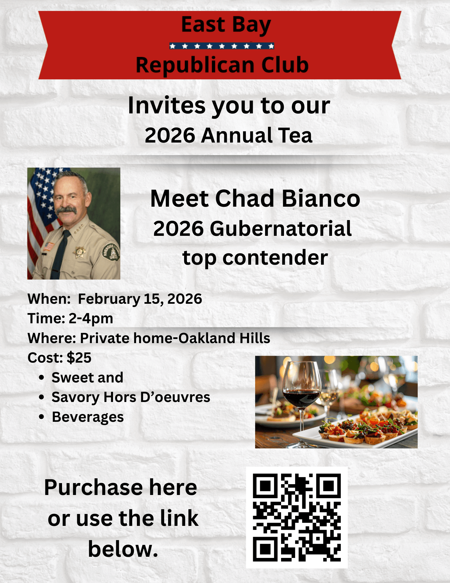 East Bay Republican Club 2026 Annual Tea with Chad Bianco